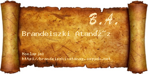 Brandeiszki Atanáz névjegykártya