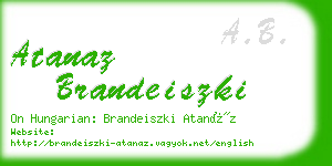 atanaz brandeiszki business card